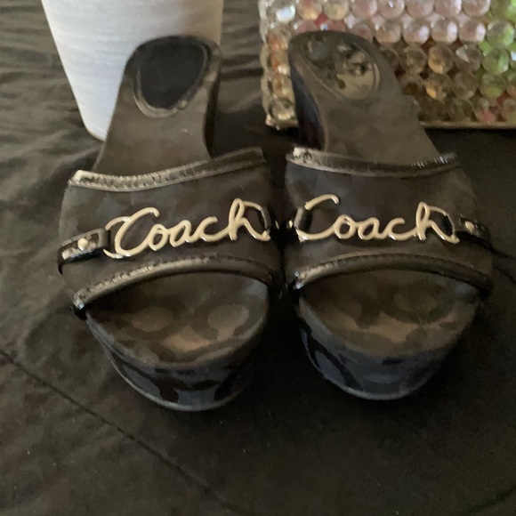 Black authentic Coach Wedge Shoes - Picture 3 of 7